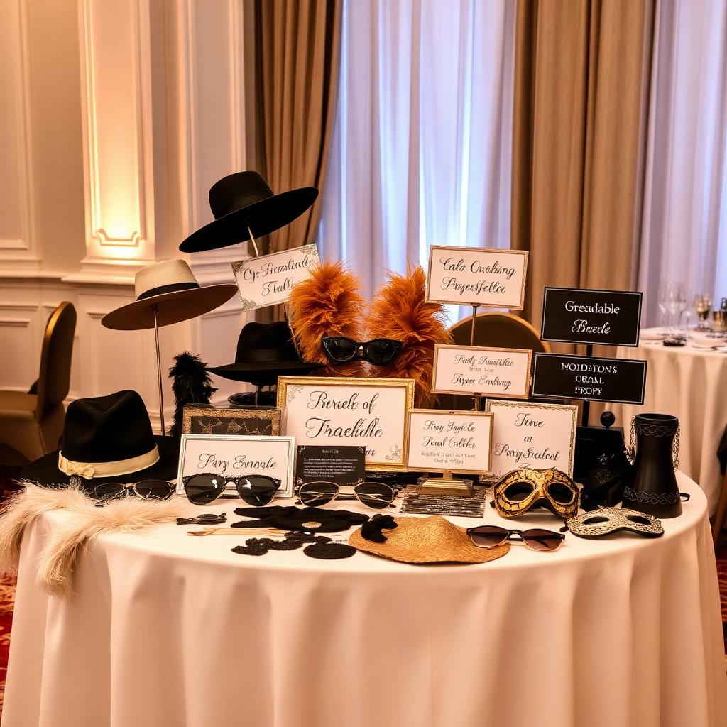 Premium prop table for a luxury photo booth